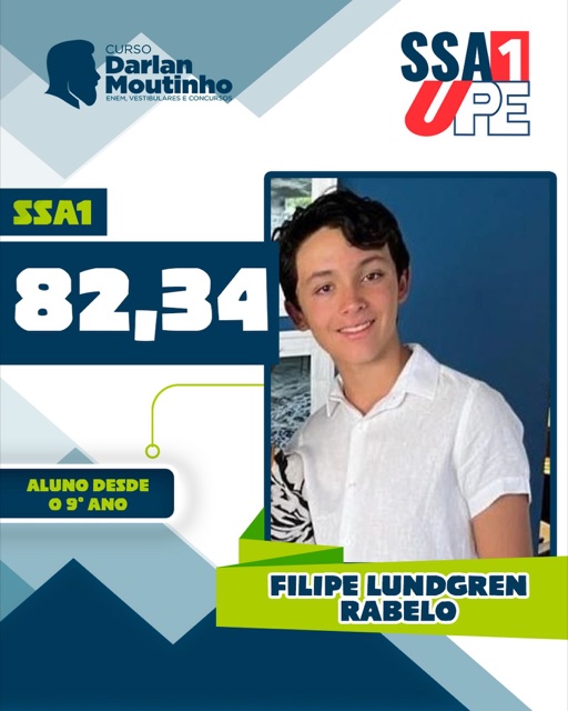 Filipe tirou 82,34 no SSA 1