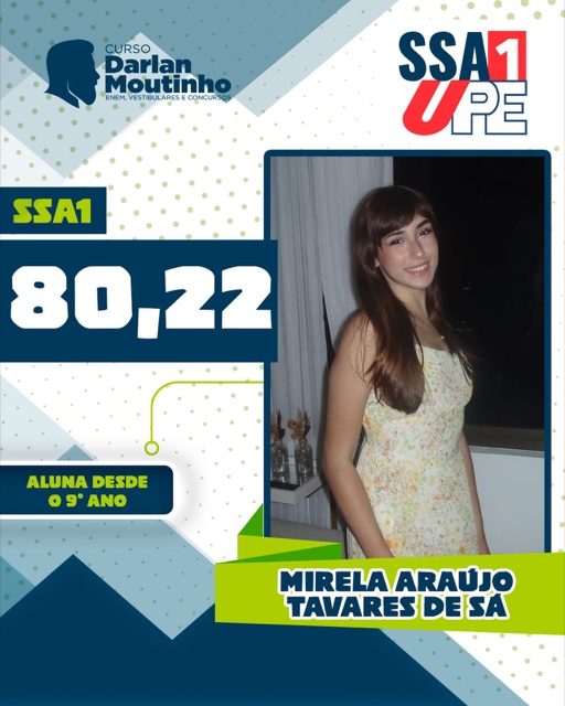Mirela tirou 80,22 no SSA 1