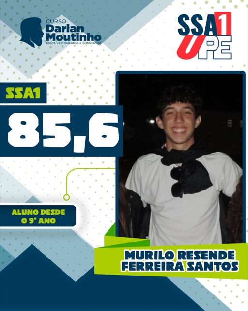 Murilo tirou 85,6 no SSA 1