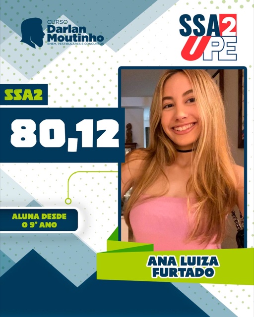 Ana Luiza tirou 80,12 no SSA 2