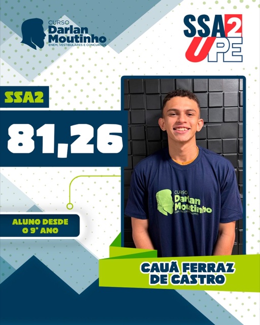 Cauã tirou 81,26 no SSA 2