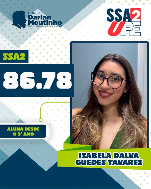 Isabela tirou 86,78 no SSA 2